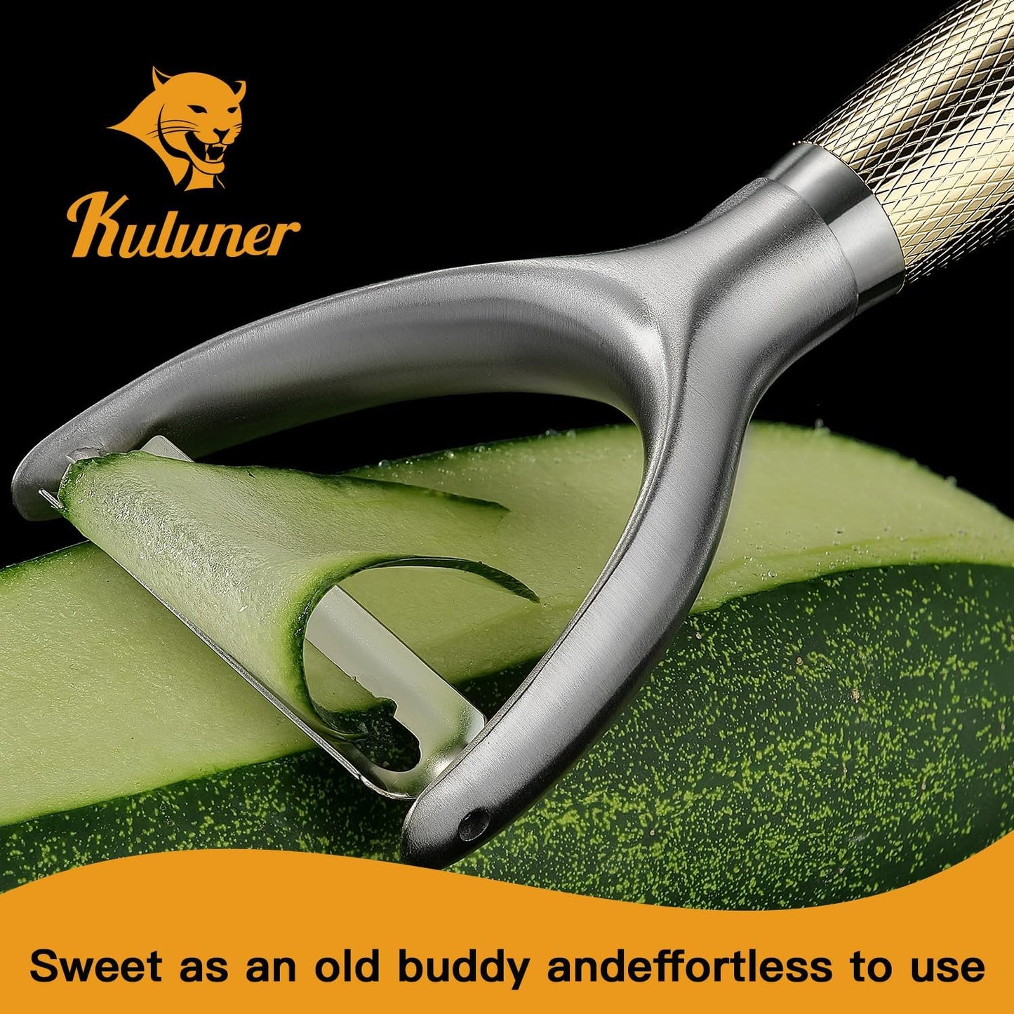 Serrated Blade Premium I Type 304 Stainless Steel Multifunctional Kitchen Peeler Real Wood Handle Ultra Sharp Blade Vegetable Potato Apple（Agarwood）