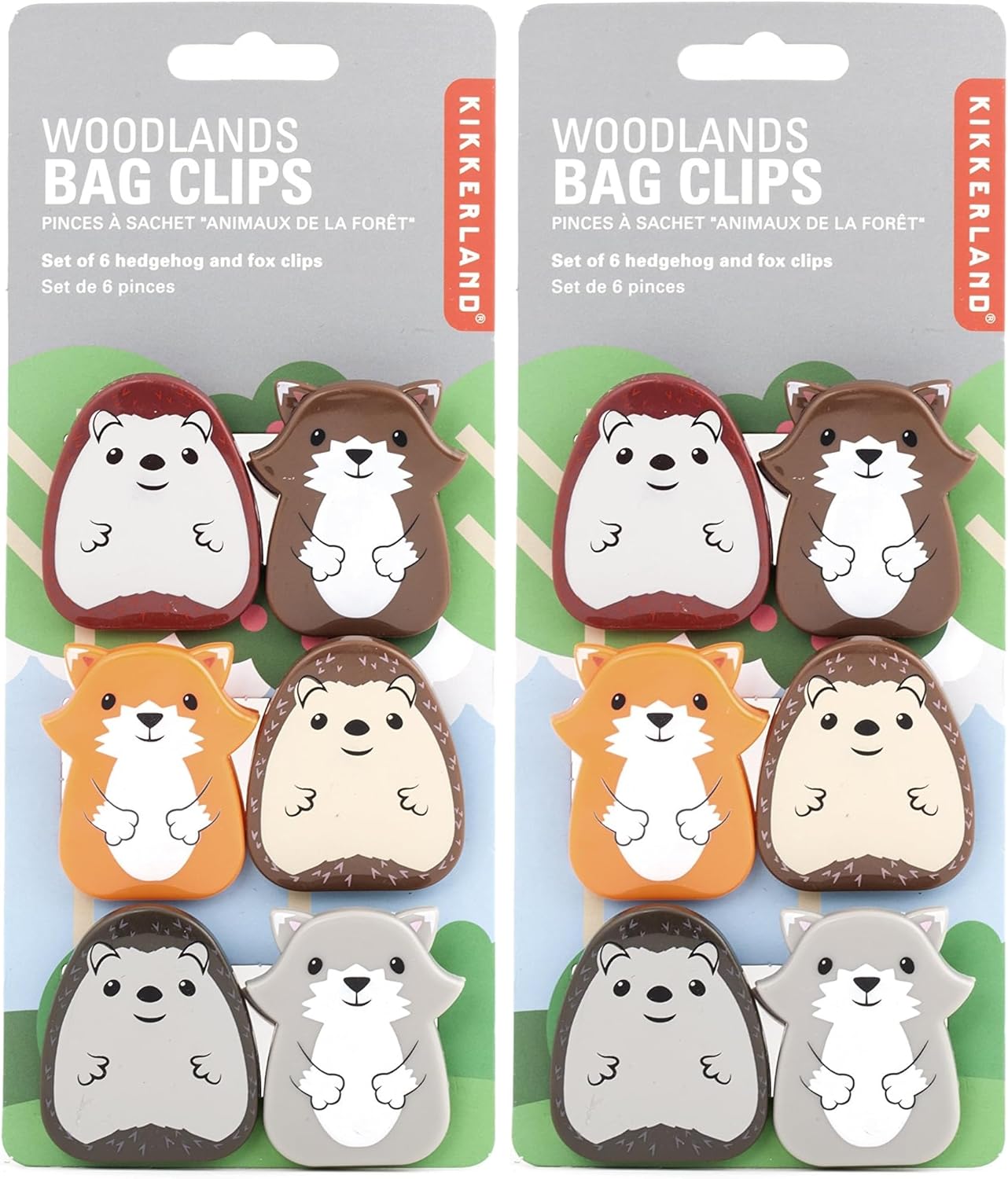 Kikkerland Woodlands Bag Clip, Set of 6