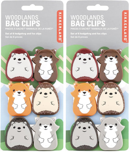 Kikkerland Woodlands Bag Clip, Set of 6
