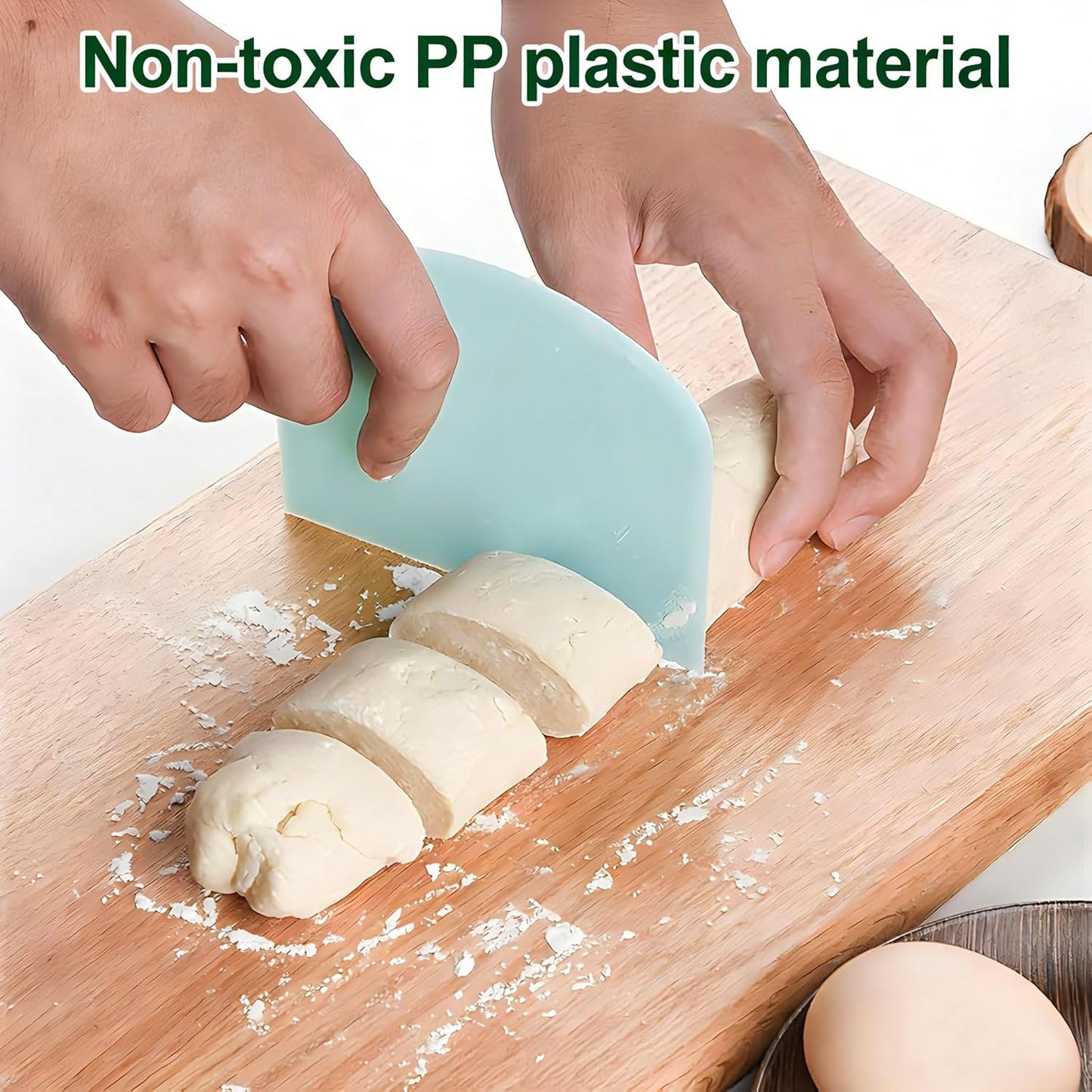 5-Pack Dough Scraper Bowl Food-safe Plastic Dough Cutter Flexible Bench Multipurpose Food Scrappers for Bread Dough Cake Fondant Icing