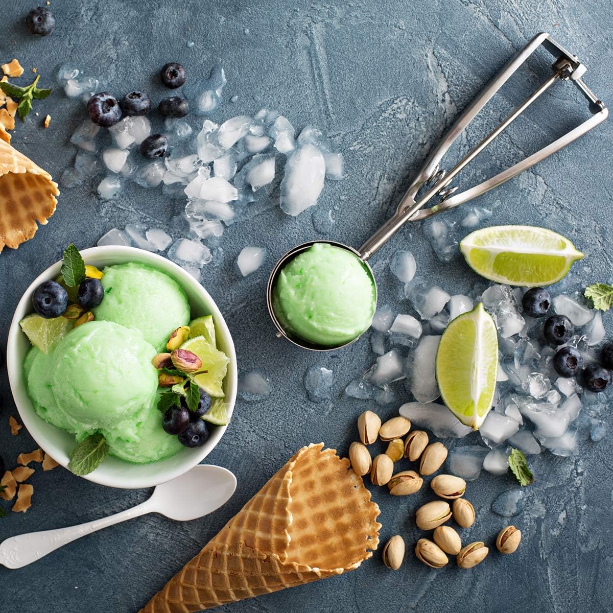 Cookie Scoop Set of 3 Ice Cream Scoop With Trigger 18/8 Stainless Steel Ice Cream Scooper Cookie Scoops for Baking Meatball scoop Melon Baller Fruit Scoop Include Large-Medium-Small Size