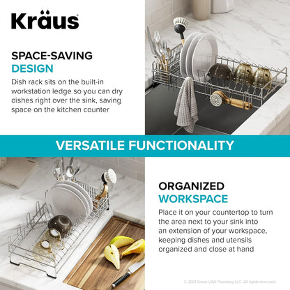 KRAUS Stainless Steel Colander for Workstation Kitchen Sink, CS-6
