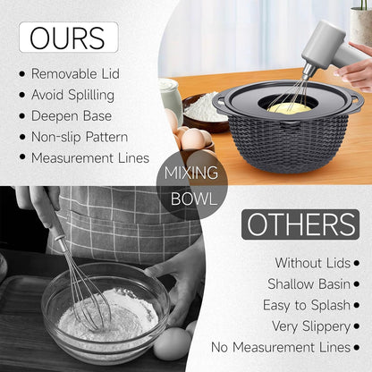 4-1 Colander with Bowl Set - Pasta Strainer - Colander for Kitchen - Strainers and Colanders Rice Strainer Fruit Cleaner Veggie Wash Sink Strainer Kitchen Essentials - Black