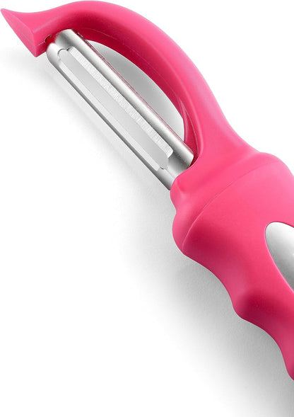 Spring Chef Premium Swivel Vegetable Peeler, Soft Grip Handle and Ultra Sharp Stainless Steel Blades - Perfect Kitchen Peeler For Veggie, Fruit, Potato, Carrot, Apple - Pink Lemonade