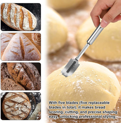 Danish Dough Whisk for Sourdough Starter, 30cm/12in Stainless Steel Dutch Bread Whisk & Dough Hook Mixer Tool Reaches Jar Bottom for Pizza Cooking Baking Dishwasher Safe