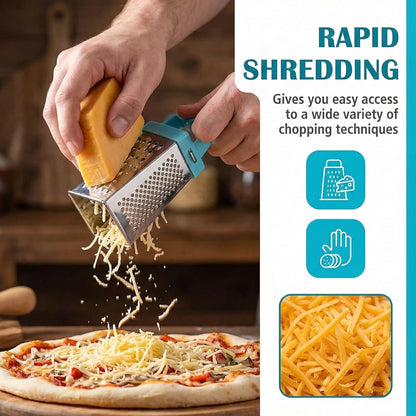 3Pcs Mini Box Grater Set - Stainless Steel Cheese Graters for Kitchen Slicing Cheese, Ginger, and Vegetables - Small Size, Multipurpose Graters with 4 Sides - Ideal for Home Cooking