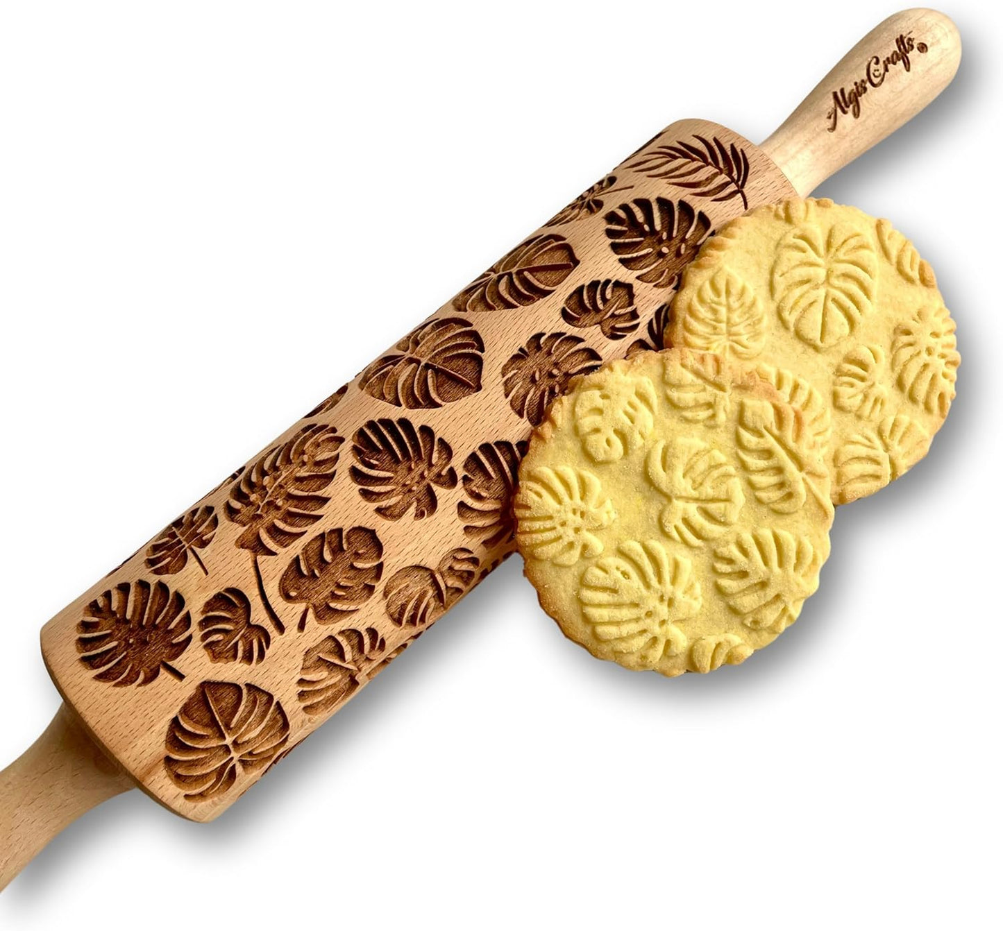 Embossing Rolling Pin SHELLS. Dough and Clay Roller for Embossed Cookies and Pottery. Cookie and Ceramic Stamp. Backing Gifts for Women by Algis Crafts