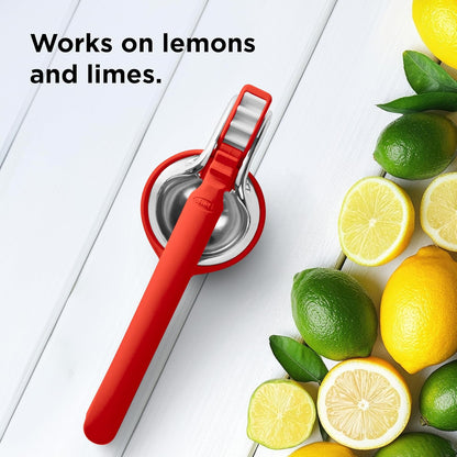 Chef'n FreshForce Lemon Squeezer Citrus Juicer, Manual Hand Press with Dual-Gear Power for Maximum Juice Extraction, Durable, Lime Green