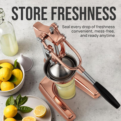 Zulay Kitchen Cast Iron Juicer - Heavy Duty Manual Juicer with Detachable Strainers for Easy Cleaning, Orange Juice Press for Citrus Fruits, Perfect for Bartenders, Juice Lovers & Health Enthusiasts