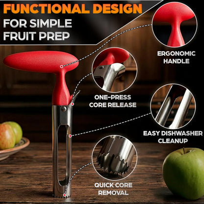 Pineapple Corer and Slicer Tool – Stainless Steel Pineapple Peeler Tool with Reinforced Thick Blade for Effortless Slicing – Core Remover and Cutter for Diced Fresh Rings, Black Handle, Easy to Clean