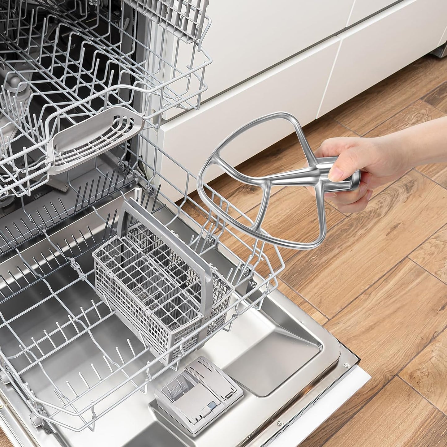 Flex Edge Beater Accessories and Attachments for KitchenAid 6 Quart Bowl-Lift Stand Mixer, Pastry Paddle Attachment for Kitchenaid, Dishwasher Safe, White