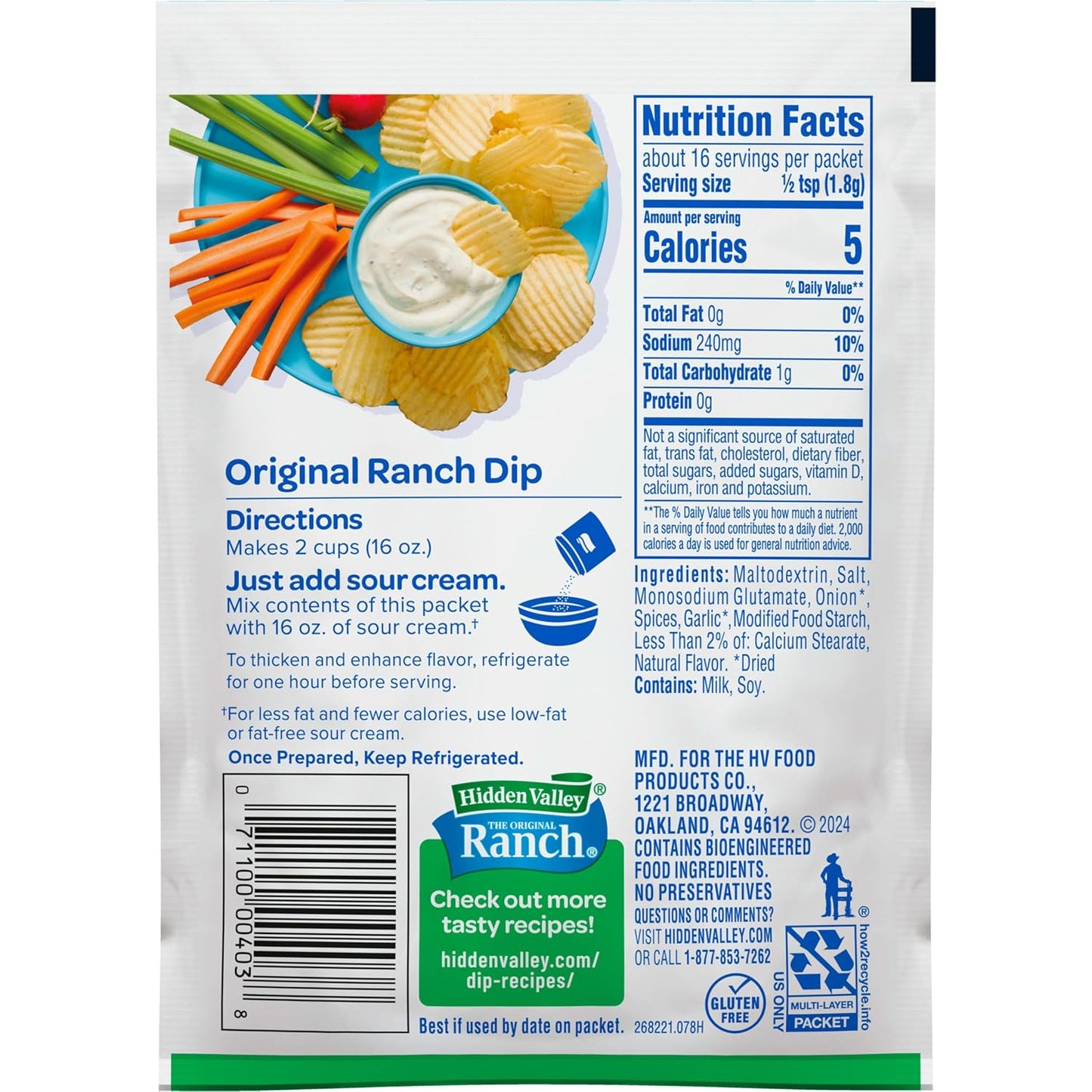 Hidden Valley Original Ranch Dip Mix, 1 Ounce (Package May Vary)