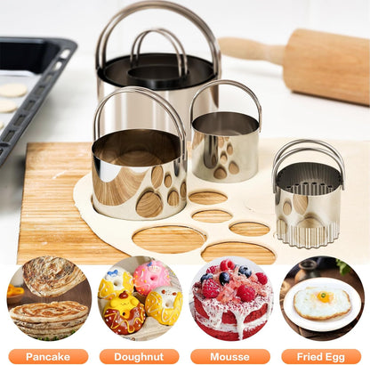 Pastry Cutter, Biscuit Cutter, Dough Scraper, Silicone Baking Mats, Stainless Steel Pastry Blender Set, Dough Cutter Biscuit Cutter Baking Pastry Mat Dough Blender Tools & Pastry Utensils (5 Pcs/Set)