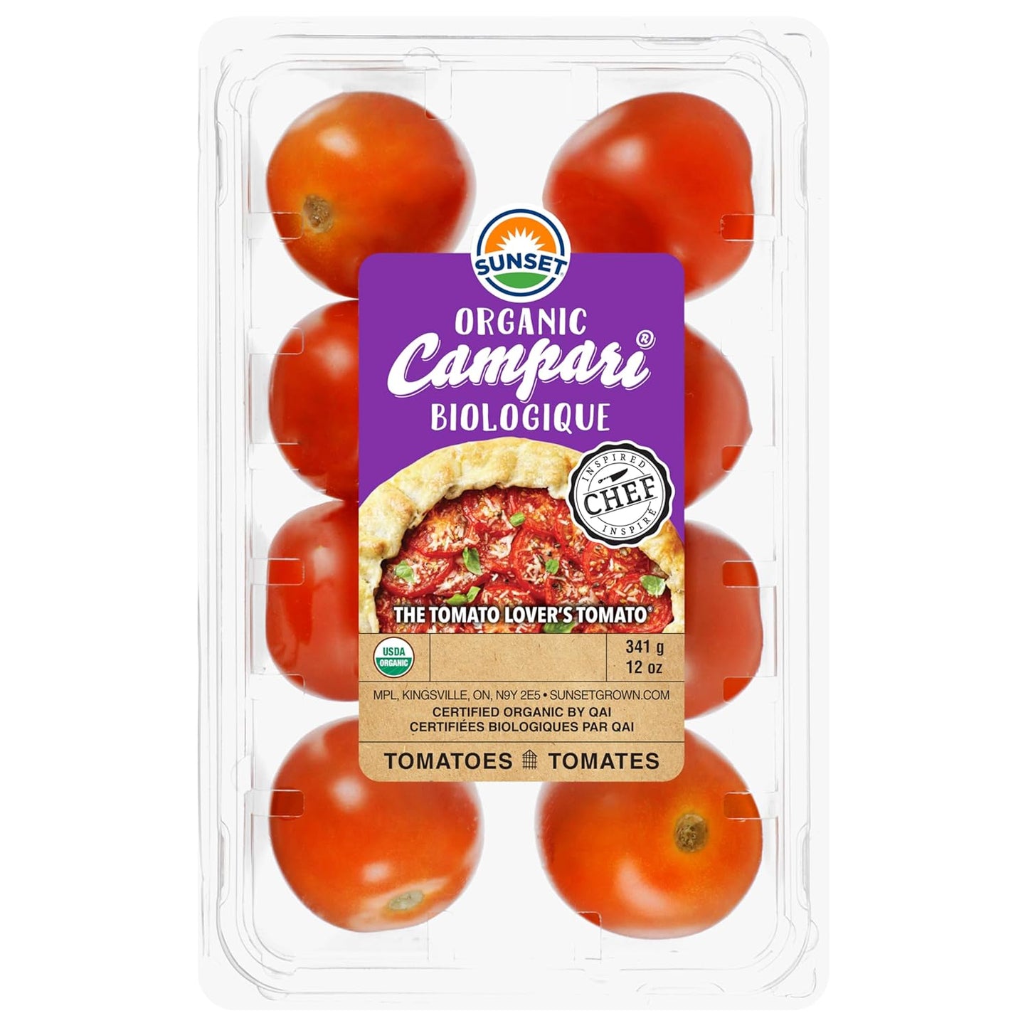 Sunset, Organic Campari Tomatoes, 12 oz