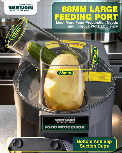 WantJoin 5 in 1 Electric Vegetable Chopper - Multifunctional Commercial Vegetable Dicer Food Fruit Processor Stainless Steel Blades for Slicing(2.5mm), Dicing(8/12mm), Chopping(2.5mm),Shredding