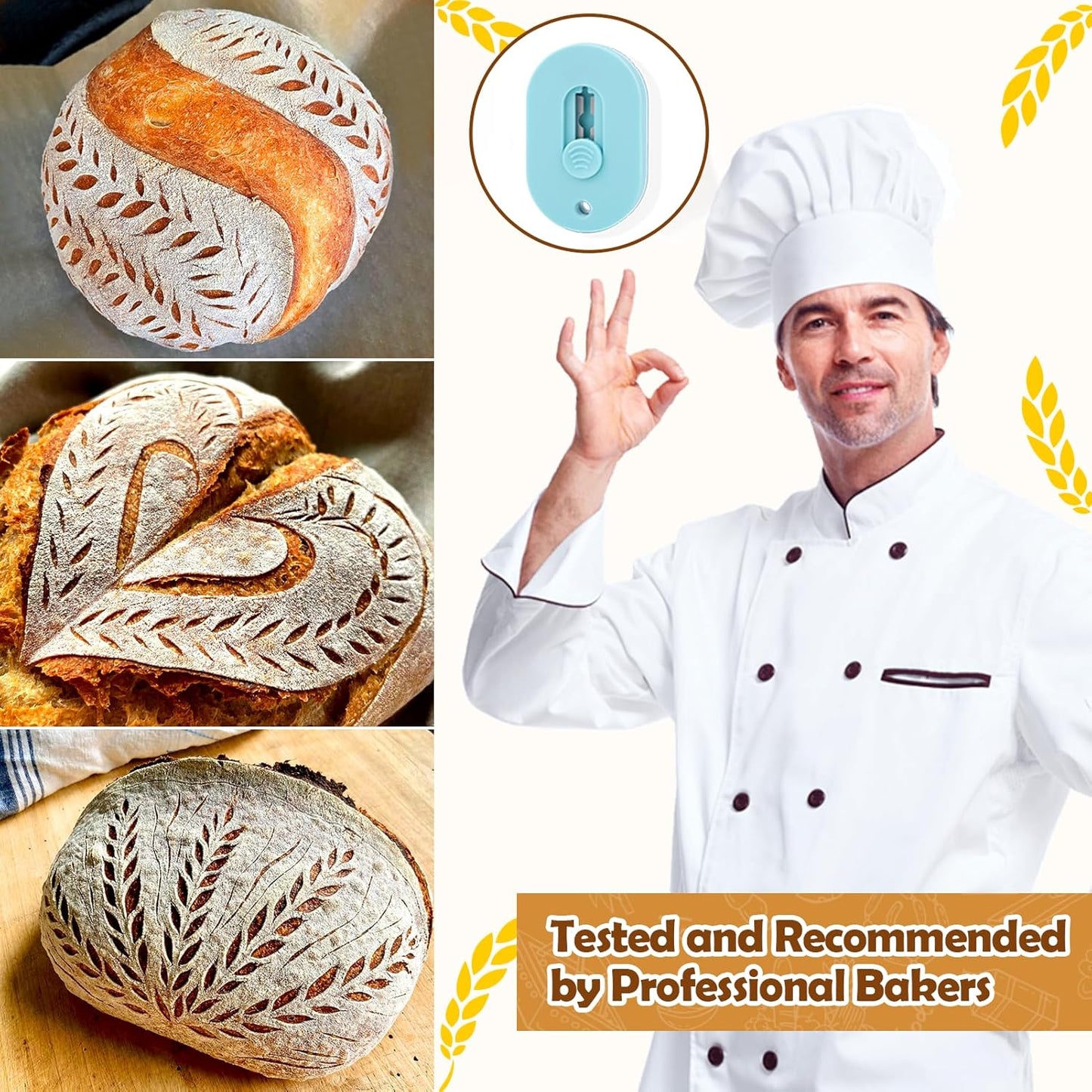 XANGNIER Extractable & Magnetic Bread Lame Dough Scoring Tool,Sourdough Scoring Tools,Bread Dough Cutter Slashing Razor Tool,5 Razor Blades,Bread Baking & Making Tools Supplies Accessories