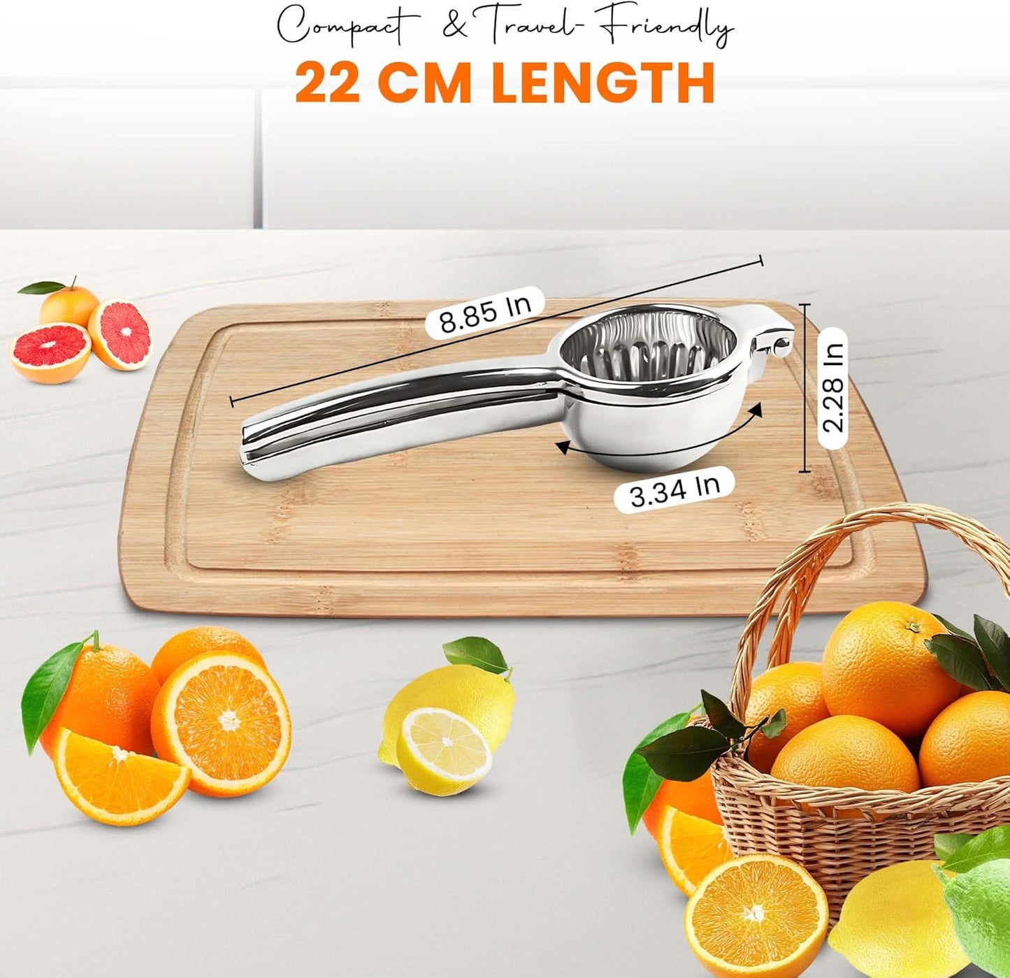 Heavy-Duty Stainless Steel Lemon Squeezer – Handheld Citrus Press for Effortless Juicing