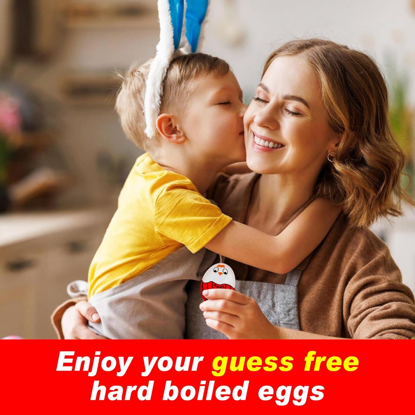 Eggssentials Red Egg Timer That Goes in Water – Egg Timer for Hard Boiled Eggs and Soft Boiled Eggs, Red Color Fades for Accurate Doneness.