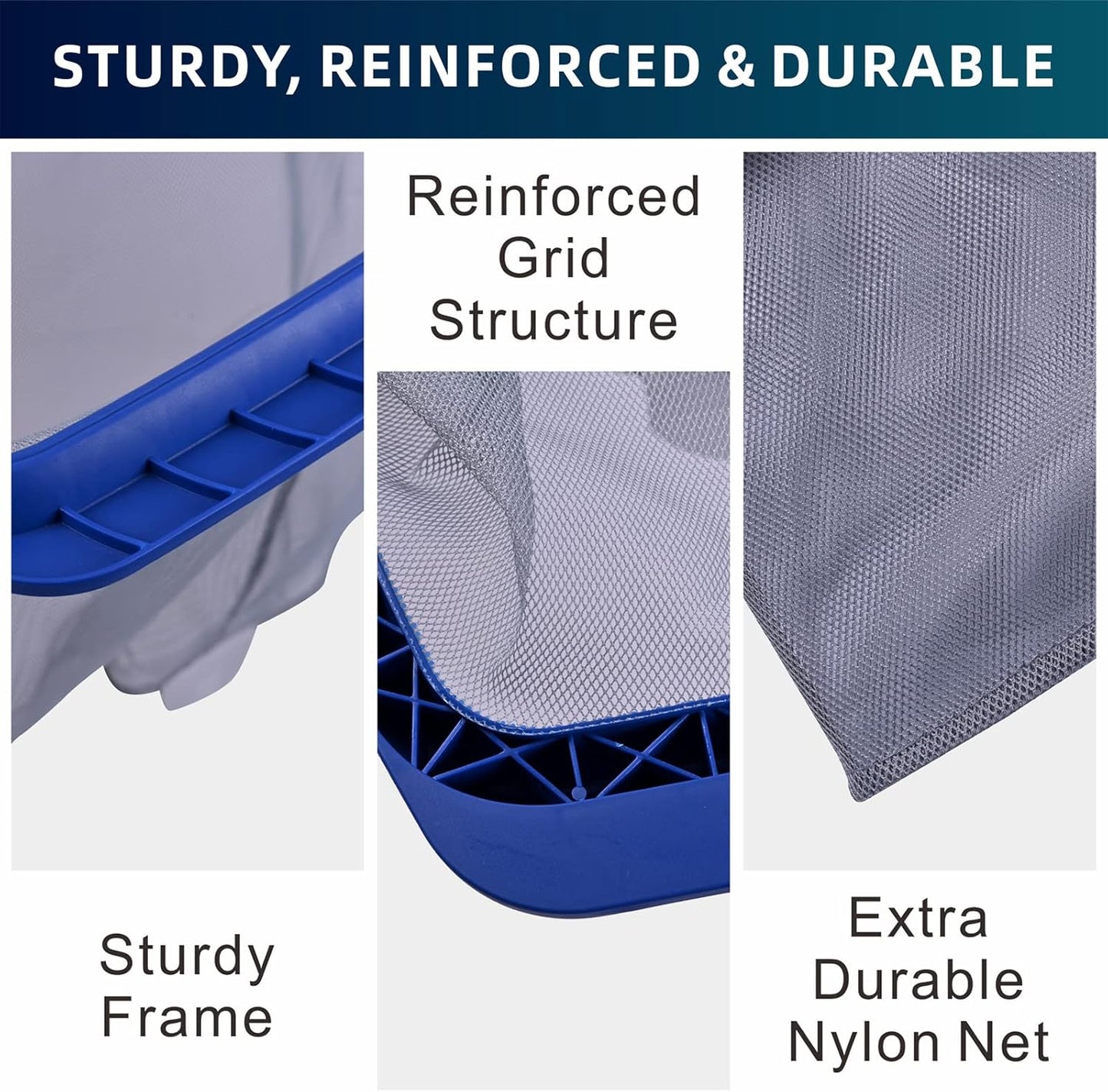 POOLAZA Hot Tub Skimmer Net Handheld, Professional Pool, Spa, Pound Skimmer Net with Aluminum Pole Handle, Deep Ultra Fine Mesh Netting Small Pool Skimmer Net, Upgrade Durable Hot Tub Net Hand Skimmer