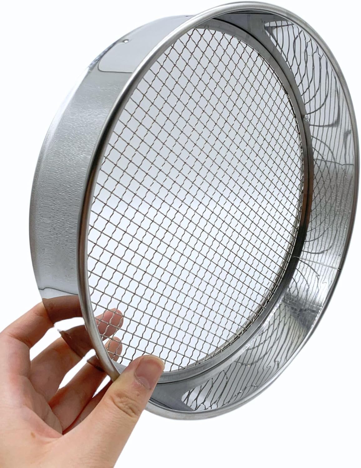 Soil Sifter Set with 3 Sieve Meshes for Rock and Sand - Stainless Steel