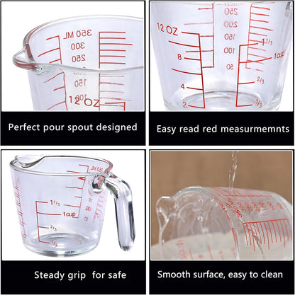 Glass Measuring Cup For Baking and Cooking, kitchen Essentials Tools