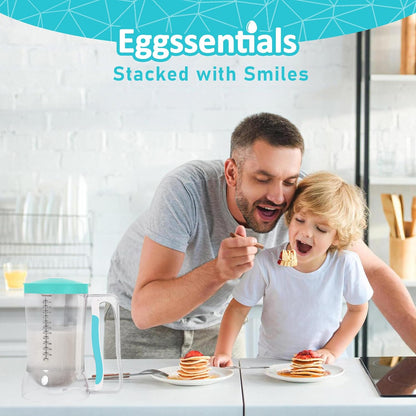Eggssentials - Pancake Batter Dispenser with 5-Cup Capacity - Waffle Batter Dispenser for Pancakes, Cupcakes & Crepes, Easy-Squeeze Handle, Dishwasher Safe - Black Pancake Dispenser