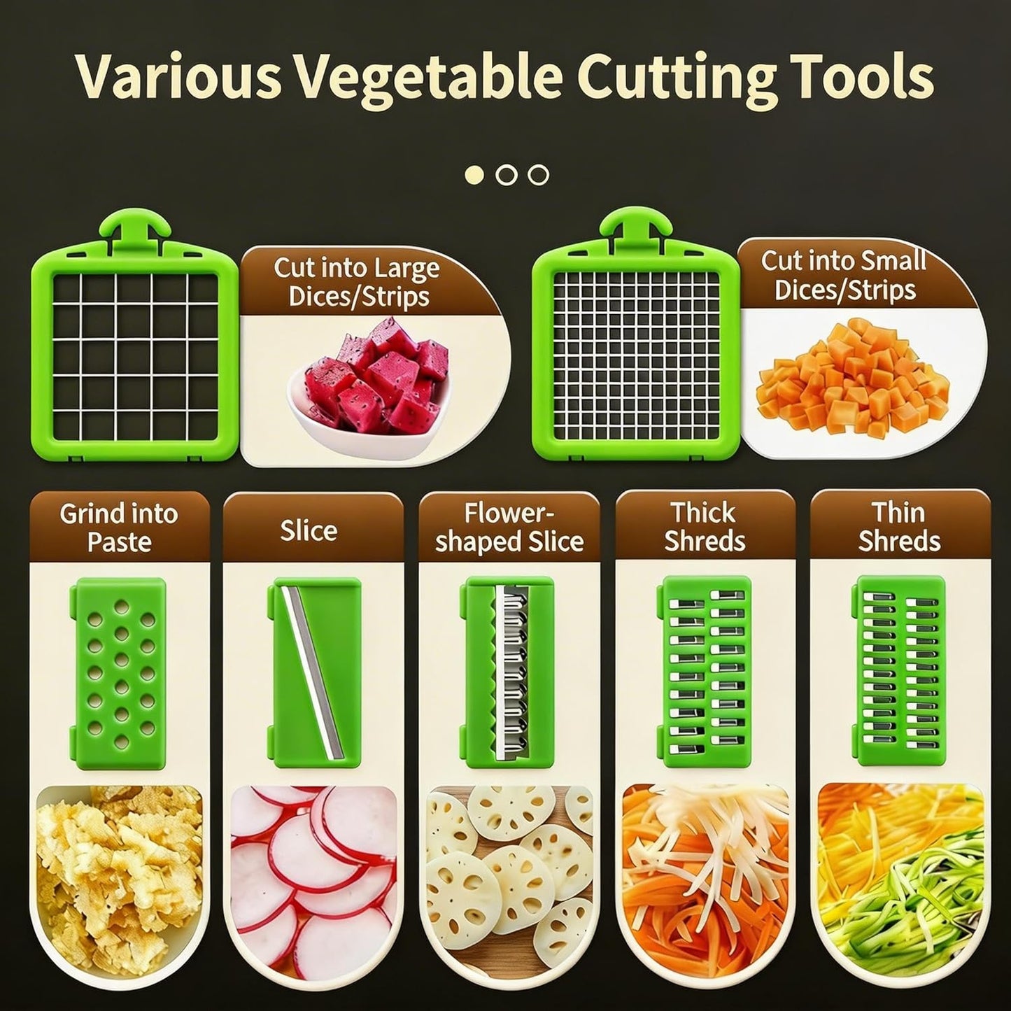 BBEK chopper vegetable cutter with timer | multifunctional vegetable cutter & onion chopper dicer, vegetable shredder for Restaurant & Bulk Prep