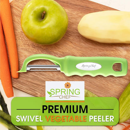 Spring Chef Premium Swivel Vegetable Peeler, Soft Grip Handle and Ultra Sharp Stainless Steel Blades - Perfect Kitchen Peeler For Veggie, Fruit, Potato, Carrot, Apple - Pink Lemonade