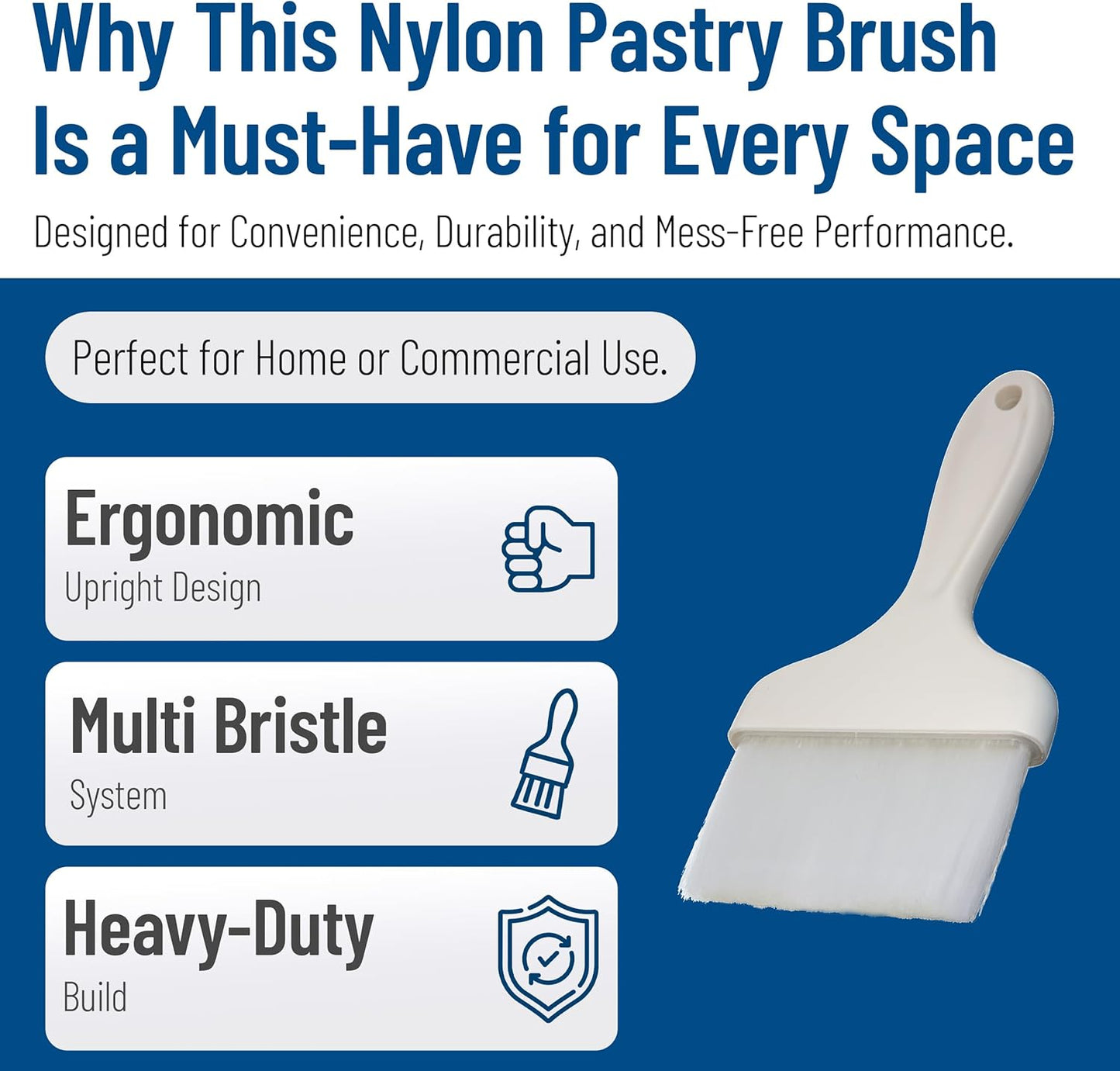 Carlisle FoodService Products 4039302 Sparta Galaxy Nylon Pastry Brush, 4", White