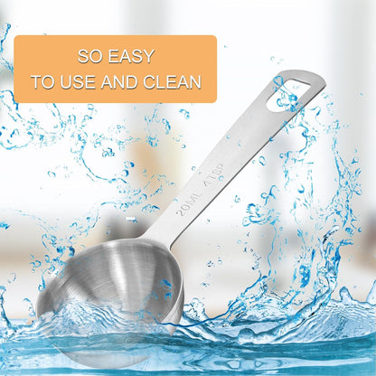 2 PCS Measuring Spoons Tablespoon Measuring Spoon 1/6 Tbsp (1/2 tsp | 2.5 ml | 2.5 cc | 1/12 oz) Mini Spoons Stainless Steel Measuring Spoons for Kitchen Cooking Spoon(Silver)