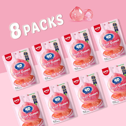 AMOS Peelerz Peelable Gummy Candy Variety Pack, Mango White Peach Banana Green Apple Passion Fruit Lychee, Soft Chewy Fruit Snack, Pack of 6