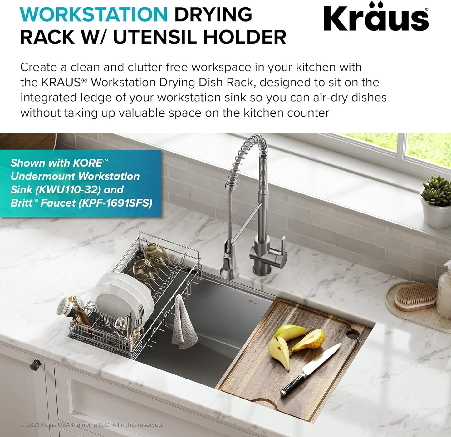 KRAUS Stainless Steel Colander for Workstation Kitchen Sink, CS-6