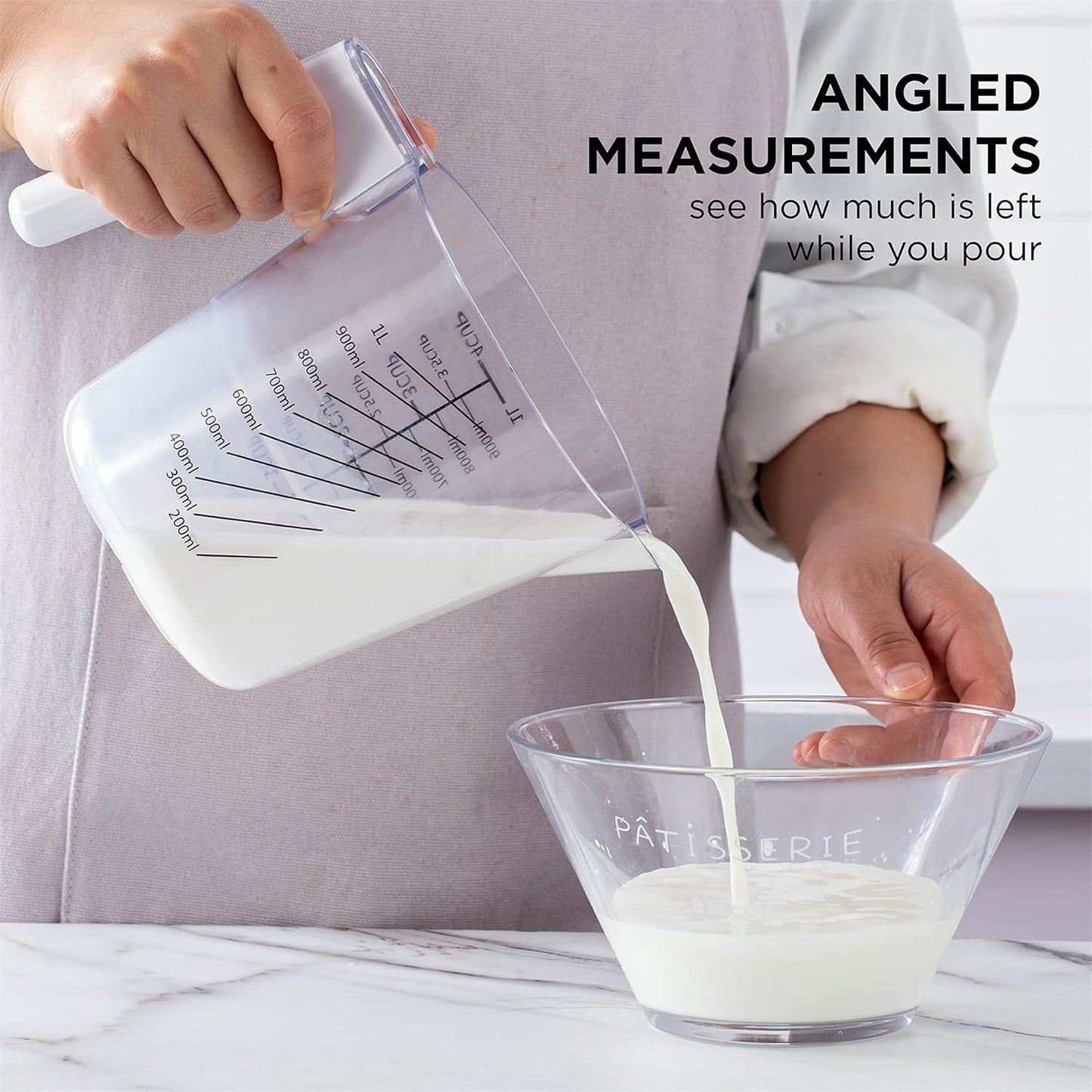 COOK WITH COLOR Measuring Cup Set - 9 PC. Nesting Stackable Liquid Measure Cup, Dry Measuring Cups and Spoons with Funnel and Scraper (Pastel)