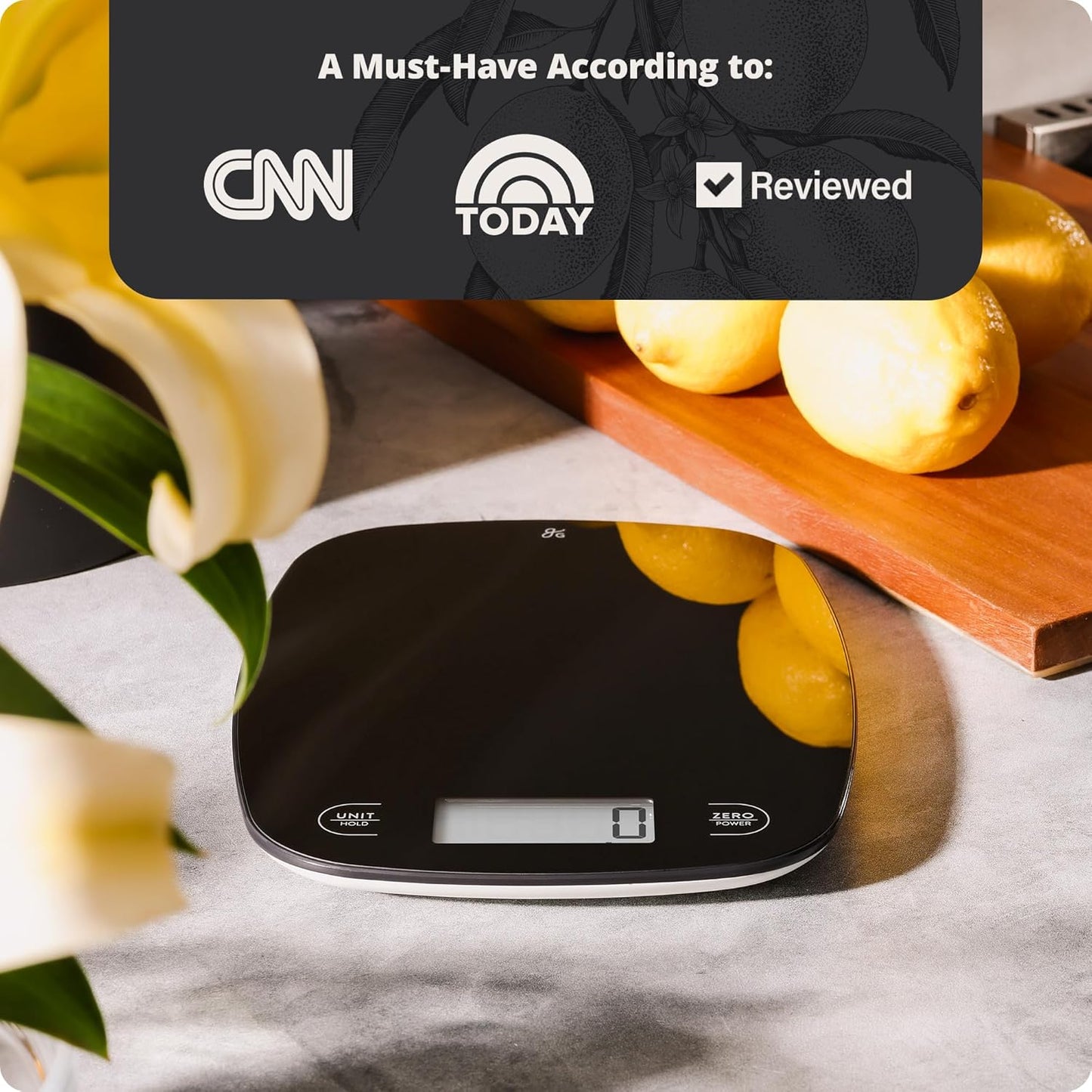 Greater Goods Food Scale – Digital Kitchen Scale, 1g Precision, Easy-Tare & Quick Conversion, Slim Compact Design, Durable & Portable | Ideal for Cooking, Baking & Meal Prep