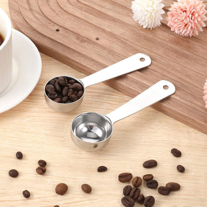 2 Pcs Coffee Scoop 1 Tablespoon, Stainless Steel Coffee Spoons, Long Handle Measuring Tablespoon, 1 tbsp Measuring Spoons for Ground-Coffee, Milk, Spice Jar, Cooking Baking (4.3 Inch, 15ml)