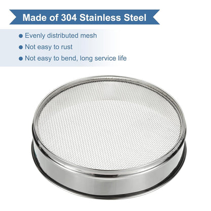 PATIKIL 10 Mesh(2mm) Lab Sieve, 11.8"(30cm) Diameter Sifting Screen 304 Stainless Steel Wire Cloth Fine Mesh Sieve for Industrial Laboratory Home Soil Sifter Dry Sift Screens Hash
