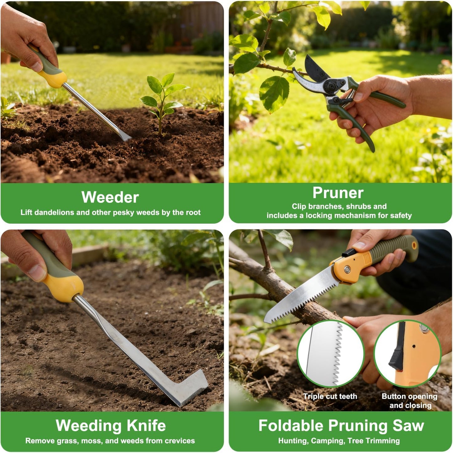 Yesker Pruning Shears Garden Shears 7.8" Professional Garden Scissors Sharp 65 Manganese Steel Blade Heavy Duty Clippers Hand Pruners for Cutting Fresh Flowers Branch Plant Trimming Gardening Tools