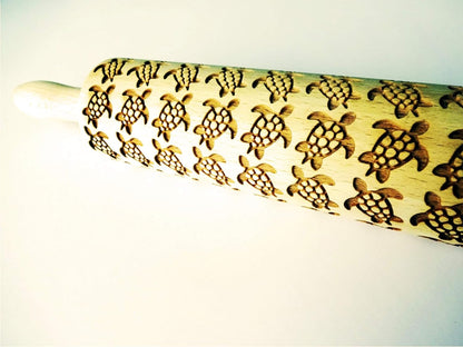 Embossing Rolling Pin SHELLS. Dough and Clay Roller for Embossed Cookies and Pottery. Cookie and Ceramic Stamp. Backing Gifts for Women by Algis Crafts