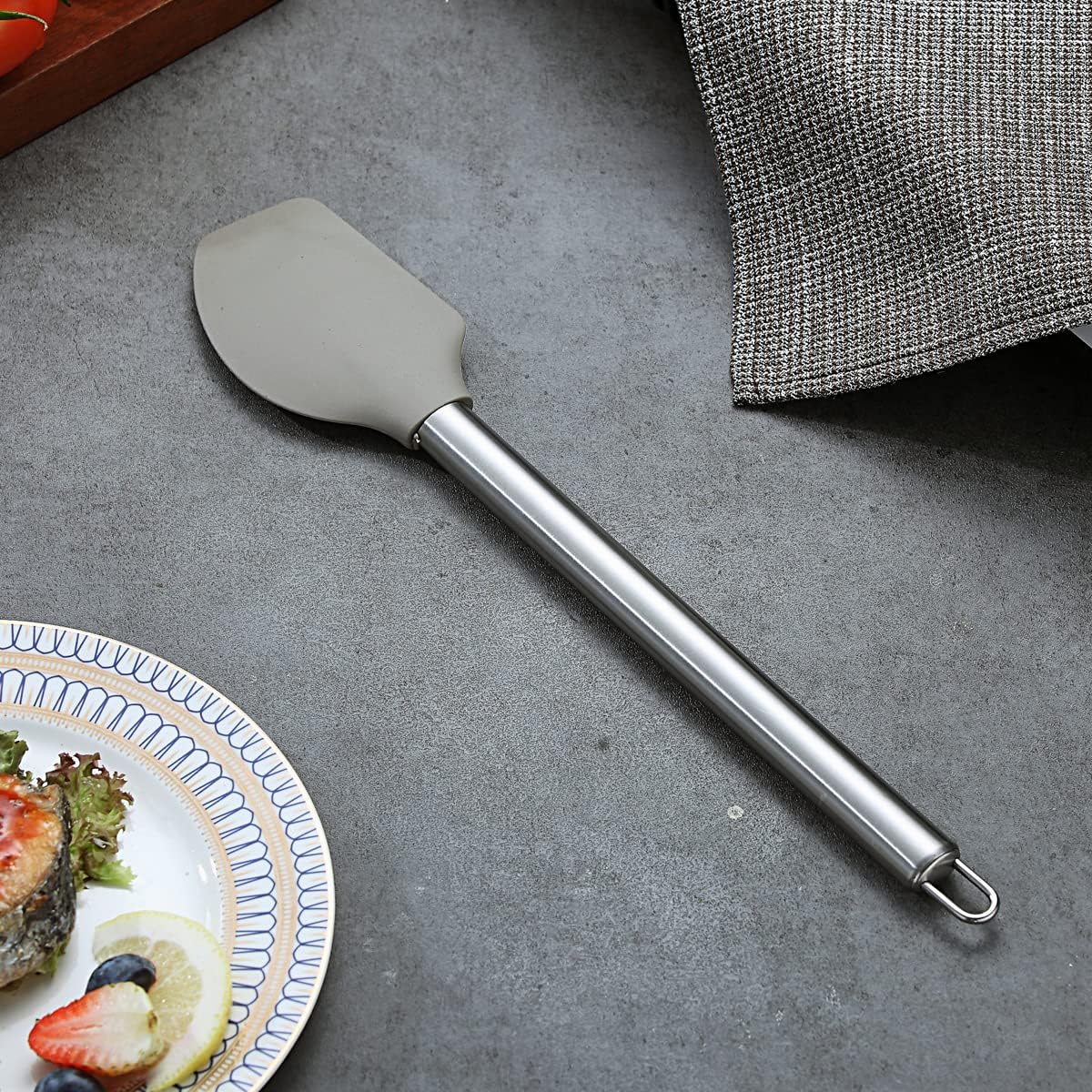 Berglander Skimmer, Non-stick Silicone Strainer, Kitchen Cooking Skimmers For Non-Stick Cookware, Dishwasher Safe, Easy to Clean