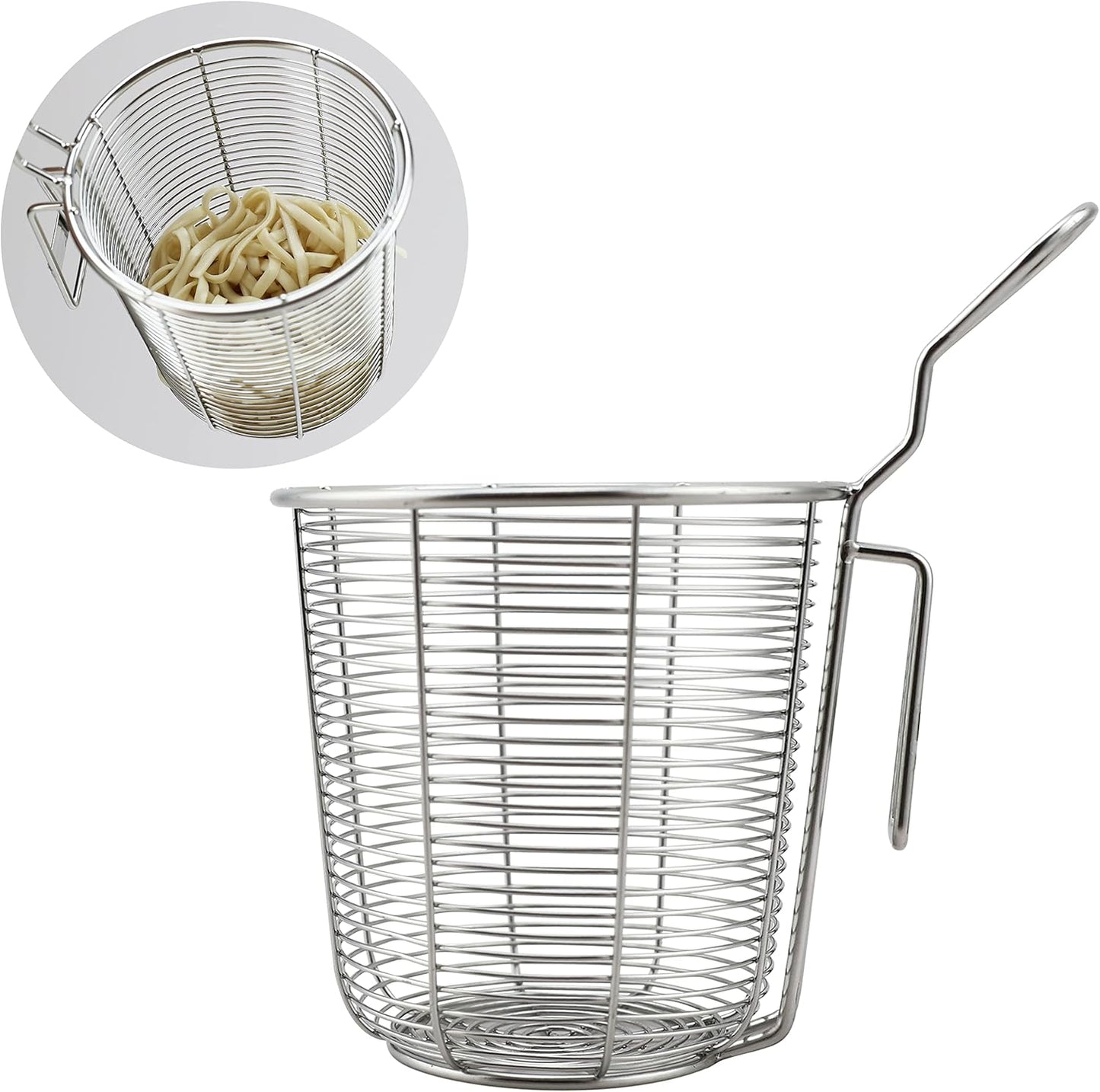 EIKS Spider Strainer Stainless Steel Wire Deep Basket for Hot Pot Cooking Spaghetti Pasta Noodles Dumpling - Rinsing, Straining, Draining Application
