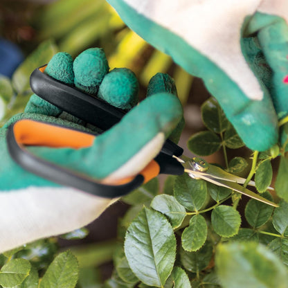 Fiskars 6" Pruning Scissors for Flowers, Buds, Weeds and Small Plants, Garden Snips with Resin Resistant Nonstick Stainless Steel Blades, Gardening Trimmers with Comfortable Handle