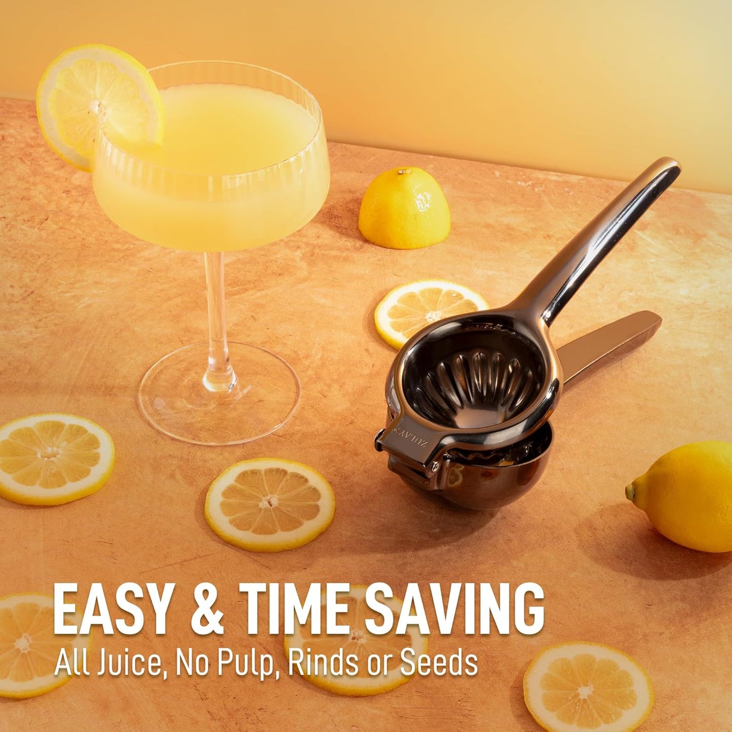 Lemon Squeezer Stainless Steel with Premium Quality Heavy Duty Solid Metal Squeezer Bowl - Large Manual Citrus Press Juicer and Lime Squeezer Stainless Steel - by Zulay Kitchen