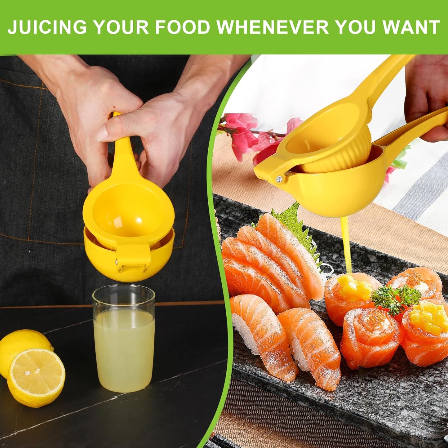 TEZZ Premium Lemon Squeezer, Large Heavy Duty Handhelp Juicer for Lemon, Metal Hand Press Citrus Juicer, Lime Squeezer Bar Tool, Manual Citrus Press