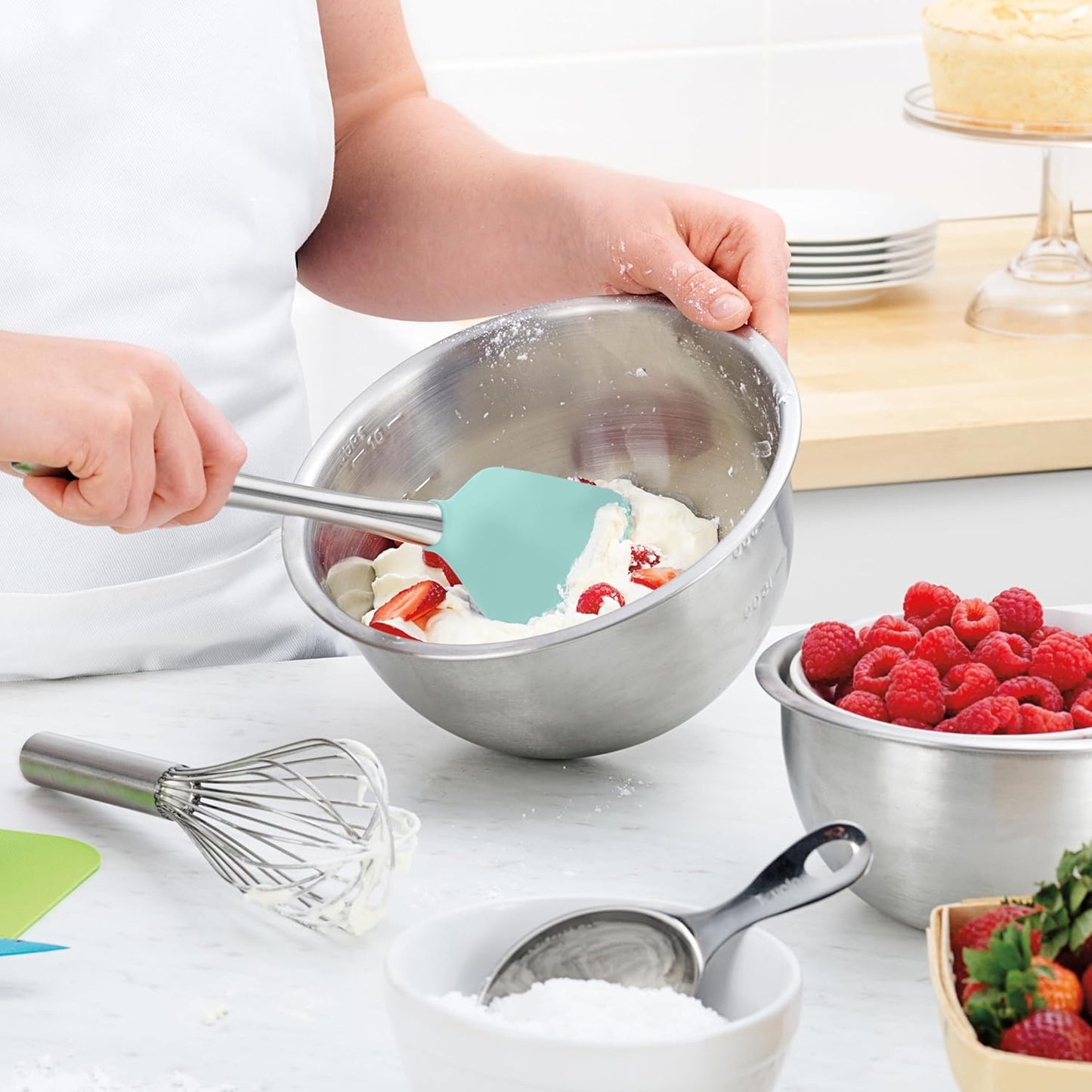 Tovolo Flex Core Silicone Spatula Spoonula Set of 2 for Non Stick Cast Iron Cooking & Baking, Dishwasher Safe Heat Resistant BPA Free Long Stainless Steel Handle Kitchen Utensil, Charcoal Gray