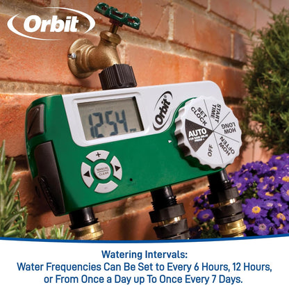 Orbit 62067 1-Outlet Programmable Digital Hose Watering Timer, 2-Pack
