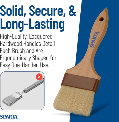 SPARTA Kitchen Basting Brush – 4037300 Basting Brush for Cooking Flat Boar Bristle Brush, Hardwood Handle for Kitchens, Restaurants, Catering, High Heat Food Prep, 1.5in