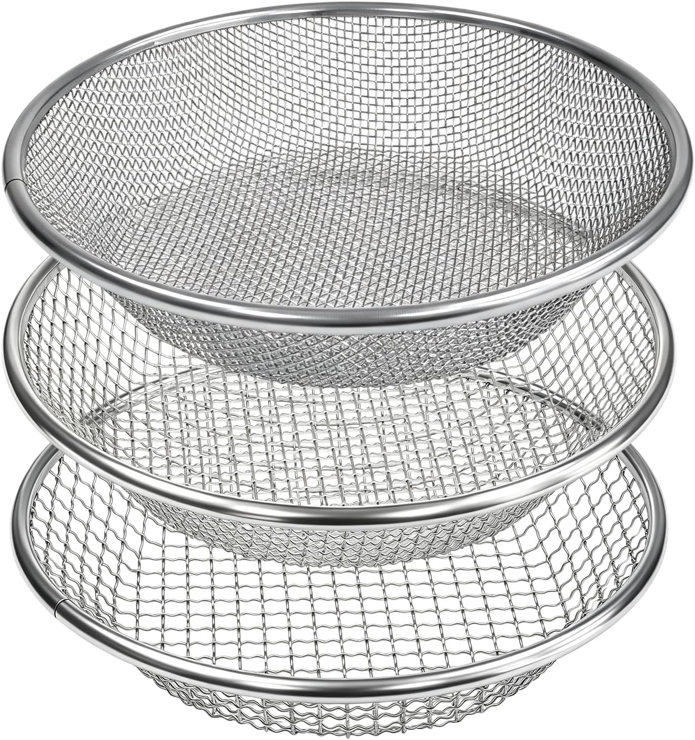 2PCS YUEBM Gardening Sand Soil Compost Sifter Perfect for 5 Gallon Bucket, 1/4 Inch Mesh, 1/8 Inch Mesh