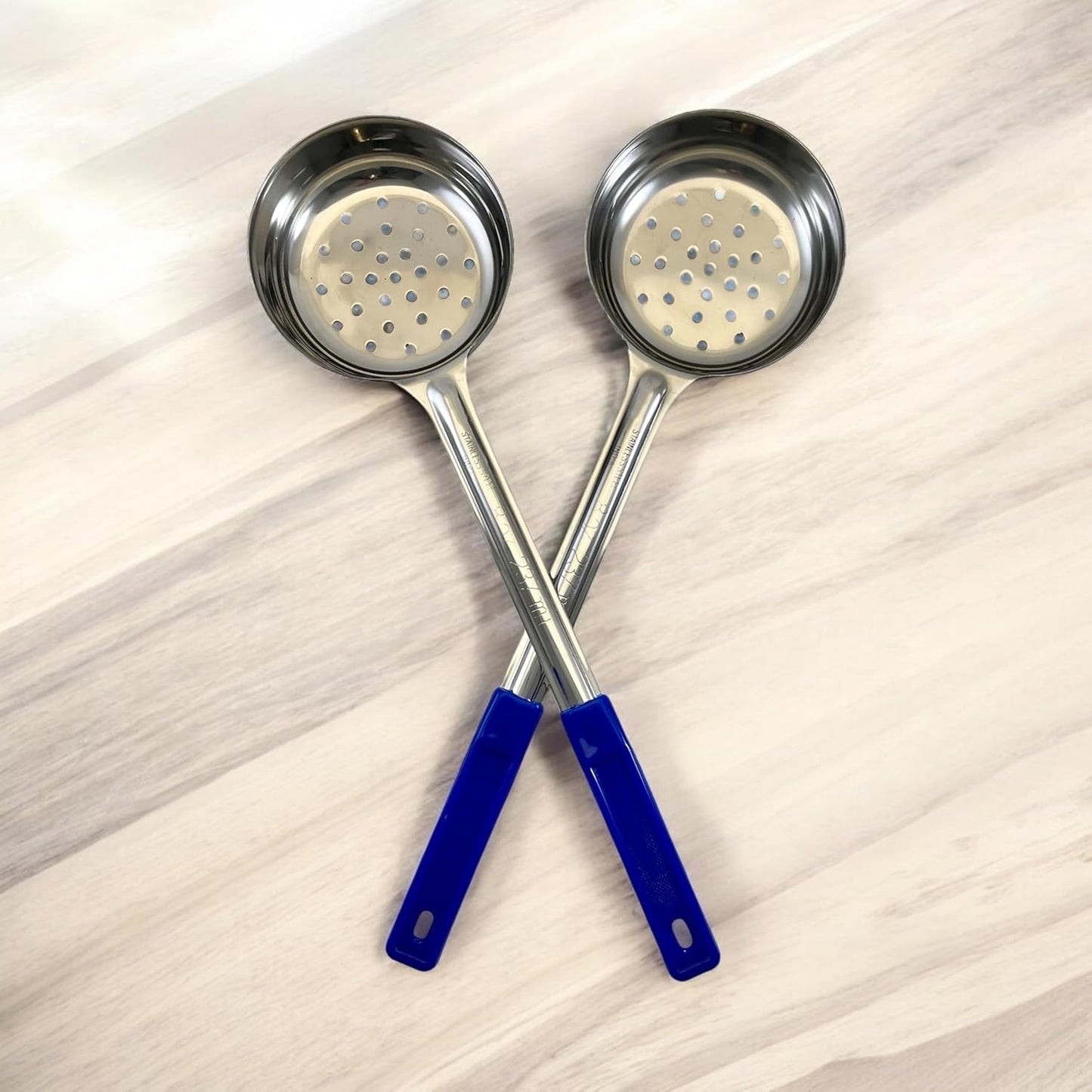 8 Ounce Solid Stainless Steel Portion Control Ladle Spoon for Measuring and Serving; Commercial Grade Serving Scoops [Pack of 2]