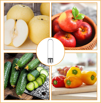 JJUNW 3 PCS Stainless Steel Corer Tool, Pepper Seed Corer Remover Multifunctional Fruit And Vegetable Core Remover Kitchen Gadget for Pepper Pineapple Pear Vegetable Cores