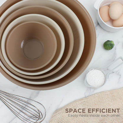 Rae Dunn Mixing Bowls with Lids - 10 Piece Plastic Nesting Bowls Set includes 5 Prep Bowls and 5 Lids (Sage)